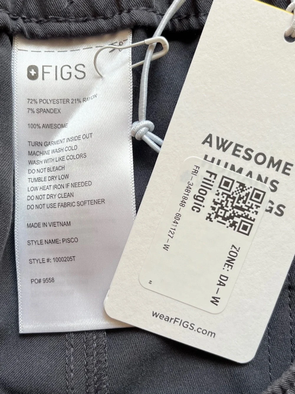 Figs MENS Charcoal Pisco Scrub Pants Size LT NWT
